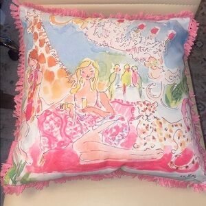 Lilly Pulitzer zoo party Decorative Pillow